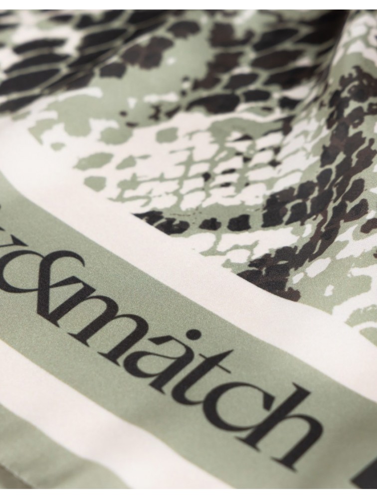 MIX AND MATCH Scarf Olive Snake Πράσινο Μαντήλι